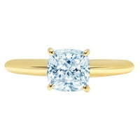Vjenčani prsten za godišnjicu od 18k žutog zlata s 2,5 karatnim plavim imitiranim dijamantom, veličina 8
