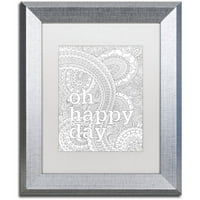 Zaštitni znak likovna umjetnost Pisma i riječi 16 Canvas Art by Hello Angel, White Matte, Silver Frame