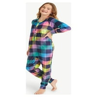 Gumb za djevojke pravde prednja pidžama za spavanje, veličine 5- & Plus