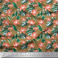 Pamučna Poplin Tkanina s cvjetnim printom, palminim lišćem i monsterom širokim dvorištem