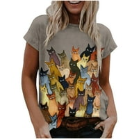 Ženske majice s grafičkim printom u donjem rublju, ljetne modne majice sa slatkim životinjskim printom, ugrađene