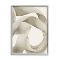 Moderna apstraktna slika u bijelom vrtložnom obliku u sivom okviru umjetnički tisak zidna umjetnost