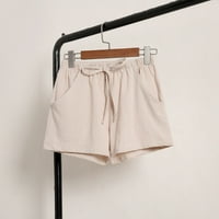Kratke hlače za žene solidne boje džep elastičnog struka labave kratke hlače casual labave udobne ljetne kratke