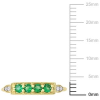 Donje prsten Miabella T. G. W. s smaragd i бриллиантовым naglaskom od žutog zlata 10 karata, stvorena T. G. W.
