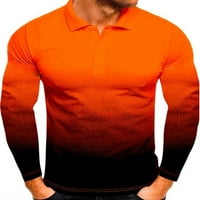 Capreze muškarci majice rever vrat Polo košulja Blok Tops Modni bluz gumb Pulover narančasta crna xl