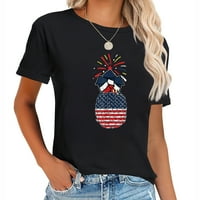 Američka zastava s ananasom, 4. srpnja, cool Havajska modna majica kratkih rukava za žene s modnim printom
