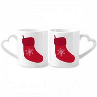 Mas Snowflake čarapa crveni festival par porculanske šalice set CERAC ljubavnice šalice srca srca