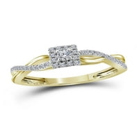 Jewels 10kt žuto zlato ženke okrugle dijamantske pasijanse obećavaju mladenkini prsten cttw