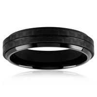 Obalni nakit Crni obloženi prsten od nehrđajućeg čelika