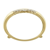 10k žuti zlatni dijamantni prsten od 10k žutog zlata, Veličina 7