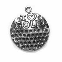 Sterling Silver 20 BO lanac I Heart Golf na ogrlici za privjesak za golf kuglu