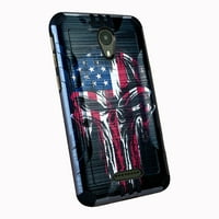 Borbeni telefon kompatibilan s Wiko Lifem C210AE LIFE U307AS - Taljenje lubanje SAD zastave