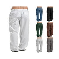 Pinkdeer ženske hlače za izvlačenje, ljetni elastični struk čvrste boje labave dnevne hlače s džepovima