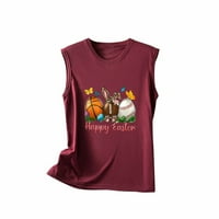 Ljetni Uskrsni topovi za žene ležerna majica s printom ljubavnih pisama smiješna majica patuljaka košulje s okruglim