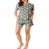 Jedinstvene ponude ženske polka točkice s kratkim rukavima pidžama setovi za spavanje
