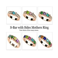 1. Majčin dan 1. prsten s bočnim stranama-10k ružičasto zlato-veličina 6,5-ženski prsten s kamenom