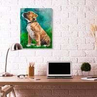 Stupell Industries bokser štene pse kućne ljubimce akvarel akvarela platno zidna umjetnost od George Dyachenko