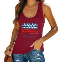 Rasprodaja Dana neovisnosti Četvrtog srpnja, modna ženska ljetna ležerna bluza bez rukava s printom