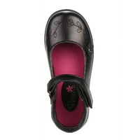 Cvjetne Crne školske cipele za djevojčice od umjetne kože-crna, 1
