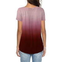 Košulje za žene plus gradijent veličine V-izrez za pulover gumba bez rukava za žene