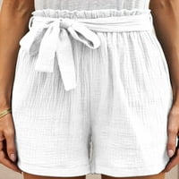 Ženske povremene ljetne ruffle pojaseve elastične kratke hlače s džepovima kratke traper kratke hlače za žene