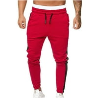 Sportske duge muške hlače u crvenoj boji