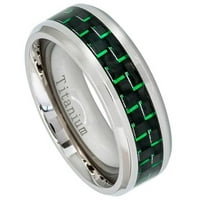 Prilagođeni personalizirani ugravirani vjenčani prsten za njega i njezinu narukvicu od titana zeleni umetak od