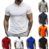 Muške košulje s tankim ovratnikom na kopčanje, vrhovi kratkih rukava, ljetna ležerna majica s majicama