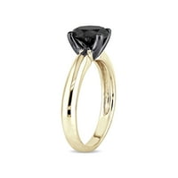 Carat T.W. Crni dijamant 14KT žuti zlatni pasijan prsten