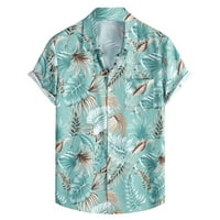 Muška modna bluza Top s printom tropskog stila Havaji ljetna košulja s odbijenim ovratnikom odjeća s printom bluza