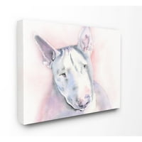 Stupell Industries White Bullterrier Dog Pet Animal Akvarel Slikanje super platna zidna umjetnost George Dyachenko