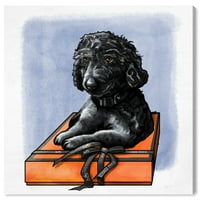 Wynwood Studio životinje zidne umjetničke platnene otiske 'blaga bovratice po mjeri' Psi i štenad - crni, narančasti