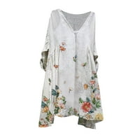 Rasprodaja ljetna Ženska haljina s kratkim rukavima s cvjetnim uzorkom, labava Maksi haljina s izrezom u obliku