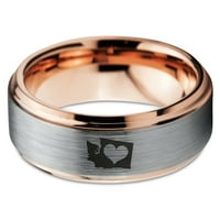Volfram prsten za muškarce i žene udobno pristajanje Od ružičastog zlata 18k stepenasti kosi rub brušeni polirani