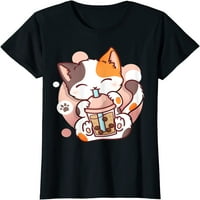 Mačka Boba čaj teen anime Kava neko Majica