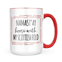Neonblond Namast'ay Home s mojim škotskim naklonom Poklon za šalice za ljubitelje čaja za kavu