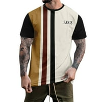 - Košulje Muška ljetna majica s prugastim printom, bluza s okruglim vratom i kratkim rukavima, vrhovi