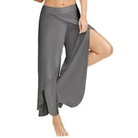 Ženske hlače veličine plus s visokim strukom, široke hlače s modernim nogavicama, ženske ljetne duge široke joga