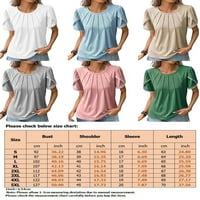 Luxplum Ladies majica čipka Trim ljetni vrhovi majica za vrat posada casual pulover plaža majica kaki 4xl