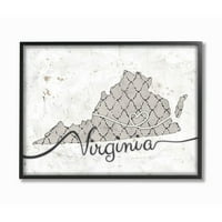 Virginia Siva S uzorkom dizajn SAD-a zidna umjetnost uokvirena od mn