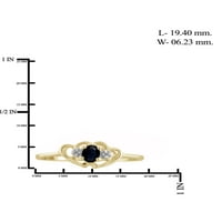 Nakit sa safirnim prstenom od 9 – 0. Karatni safir, srebrni prsten s pozlaćenim 14k i bijelim dijamantnim naglaskom-prstenovi