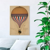 Wynwood Studio 'Le Tricolore Balloon 1874' Transportation Wall Art Canvas Print - smeđa, crvena, 20 30