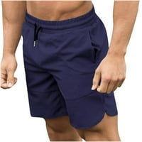 1 Muške kratke hlače s elastičnim strukom, modne udobne Ležerne hlače, jednobojne, udobne za slobodno vrijeme,