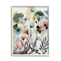 Stupell Industries divlji cvjetovi neprozirni slojevi meka akvarel ružičasta plava, 30, dizajnirana od strane