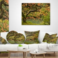 Jedinstvena sezona japanskog vrta jesen - Jastuk za bacanje tiskanih krajolika - 16x16