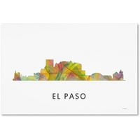 Zaštitni znak Fine Art 'El Paso Texas Skyline WB-1' Canvas Art by Marlene Watson