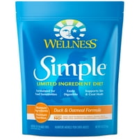 Wellness jednostavna prirodna ograničena sastojka suha hrana za pse, patka i zobene pahuljice, vreća od 4,5 kilograma