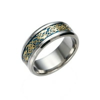 Prstenovi od nehrđajućeg čelika zmajski prsten od titana sa srebrnim zlatnim zmajem prsten od nehrđajućeg čelika