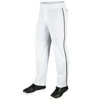 Bejzbolske hlače s otvorenim dnom, za odrasle, bijele s crnom pletenicom