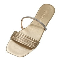 Ženske sandale za plažu od rhinestona Ležerne neklizajuće ravne papuče s otvorenim prstima ljetne cipele prozračne